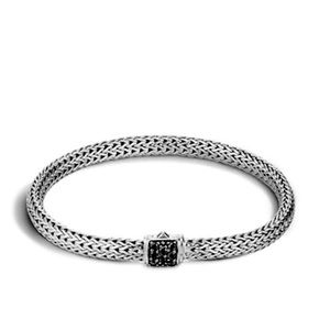 John hardy sterling silver bracelet black sapphires